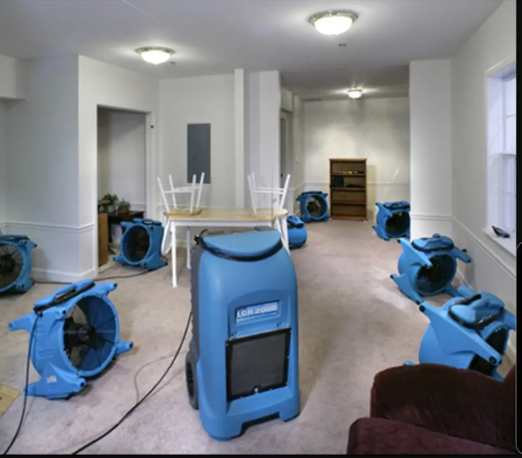 Air movers and dehumidifier setup for Water Extraction & Removal in Welcome