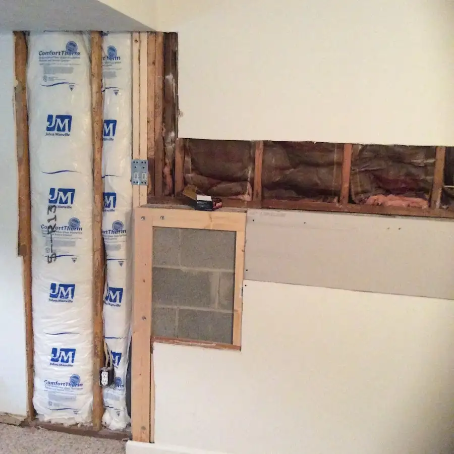 Wall insulation replacement during Basement Flood Cleanup in Welcome